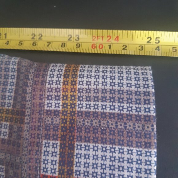 ETRO 39 SZ M Lightweight Cotton Men's Button Up Shirt, Red, Gold, Tan & Navy - Picture 13 of 15